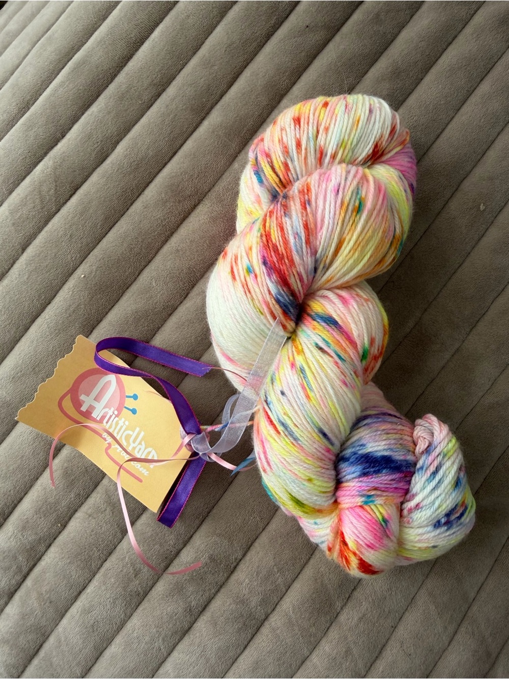 Artistic birthday color  Multicolor Speckled Yarn - Vibrant White Base